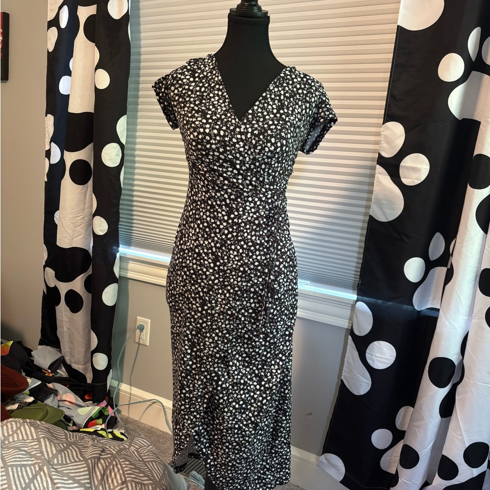 Rebel Sugar Black and White Midi Sheath Dress